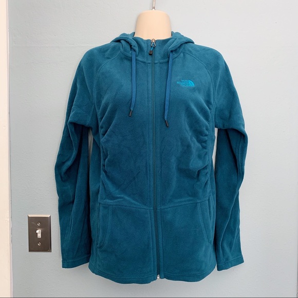 teal north face hoodie